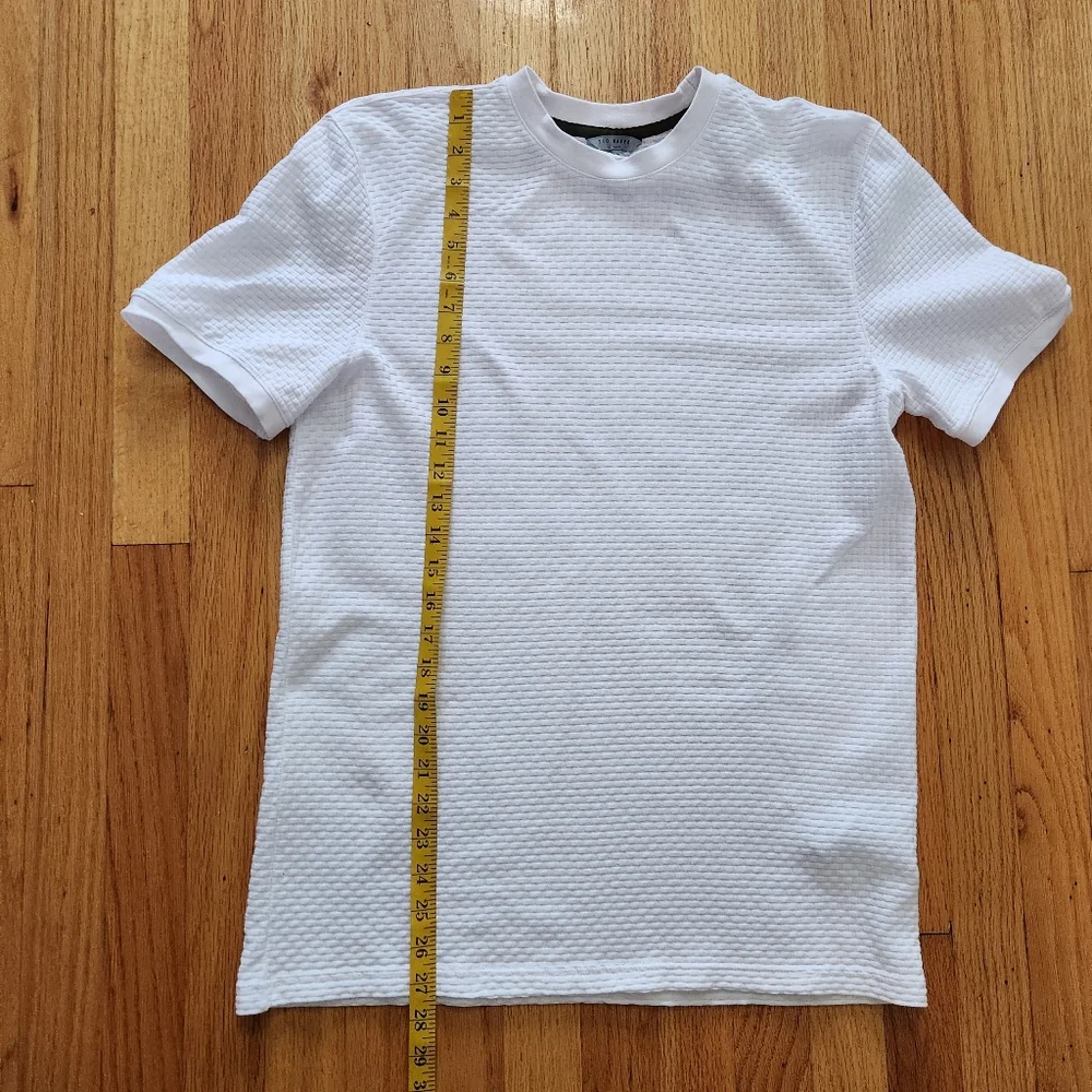Ted Baker Basketweave Crewneck Shirt In White Size 3, U.S. Medium - Picture 4 of 11